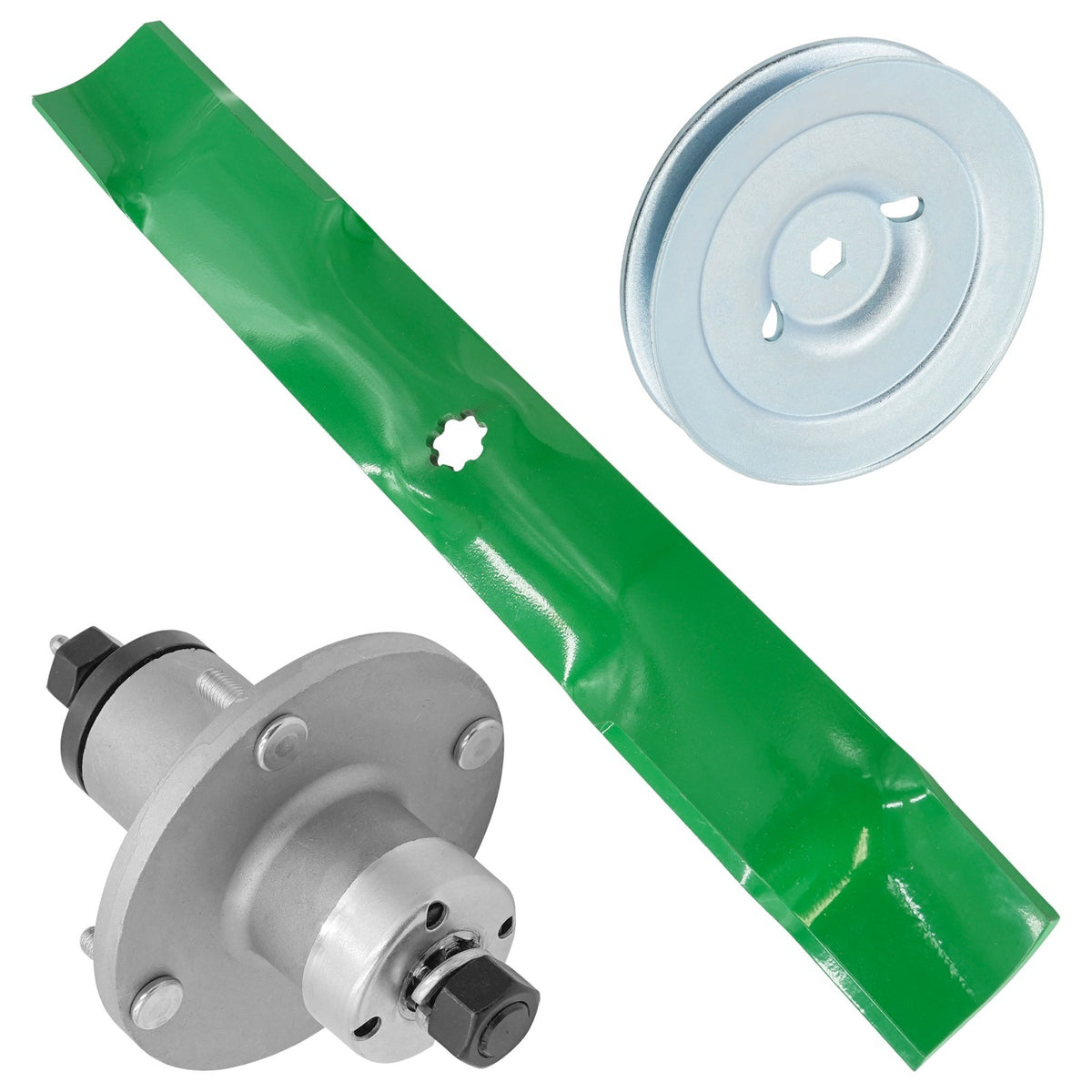 Deck Spindle Pulley and Blade Replacement for John Deere X300 X304 X360 (2009–2018)