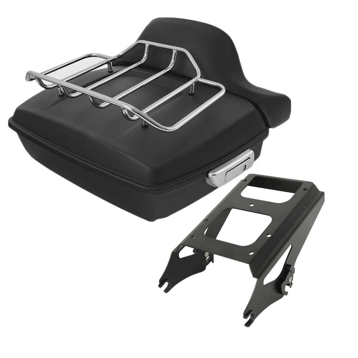 Matt Black Chopped Trunk Pad Rack & Mount for Harley Touring (2009–2013)