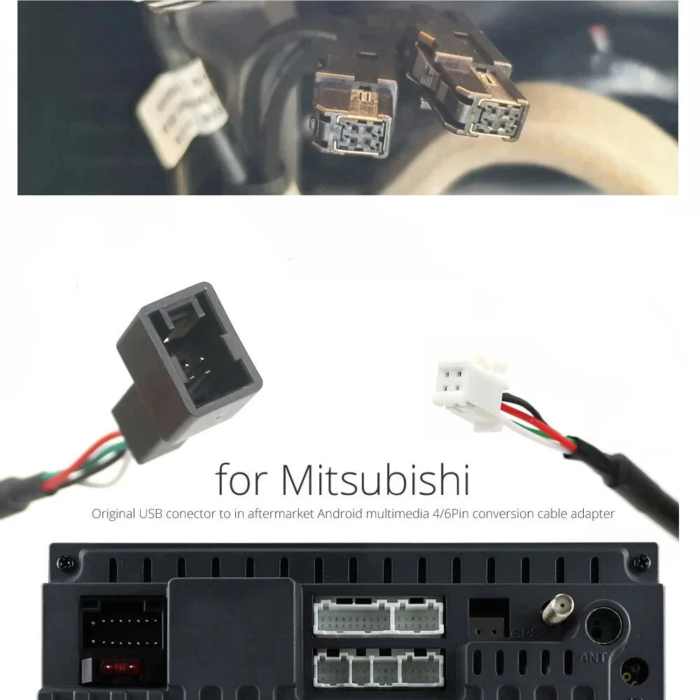 Android Multimedia Player Wire Harness Cable Adapter for Mitsubishi Pajero ASX (2010–2020)