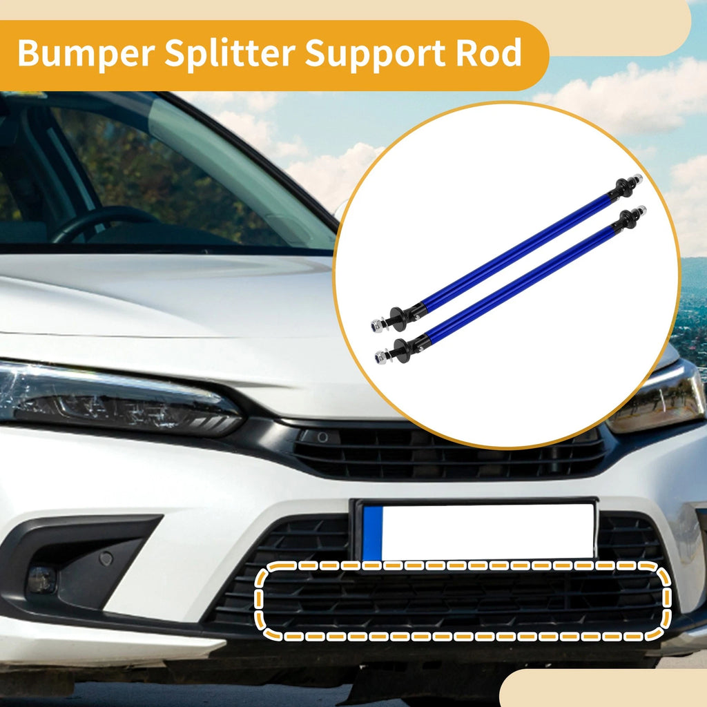 2X Adjustable Front Bumper Lip Splitter Strut Support Bars for