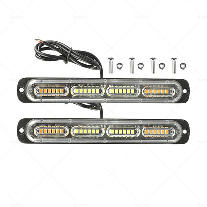 2X 48 LED Amber Strobe Lightbar for Truck (12V–24V)