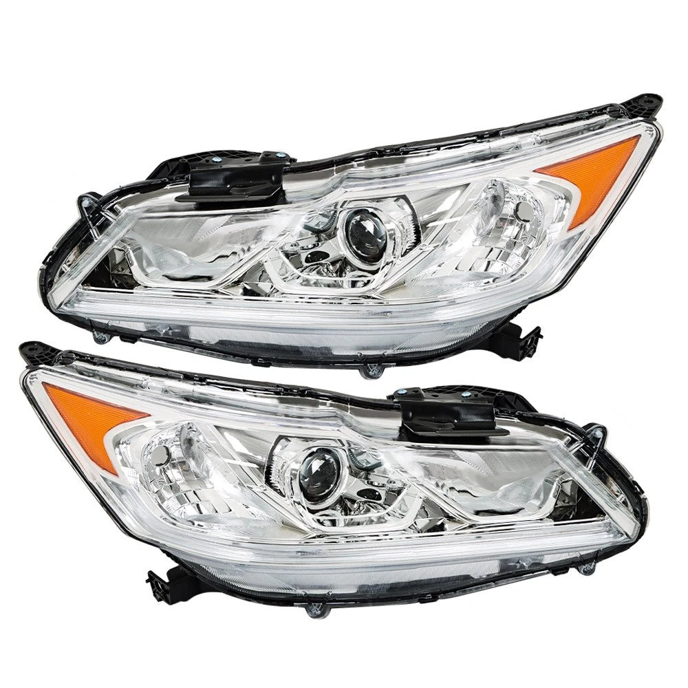 Headlight Assembly for Honda Accord (2016–2017) Halogen Left+Right Clear