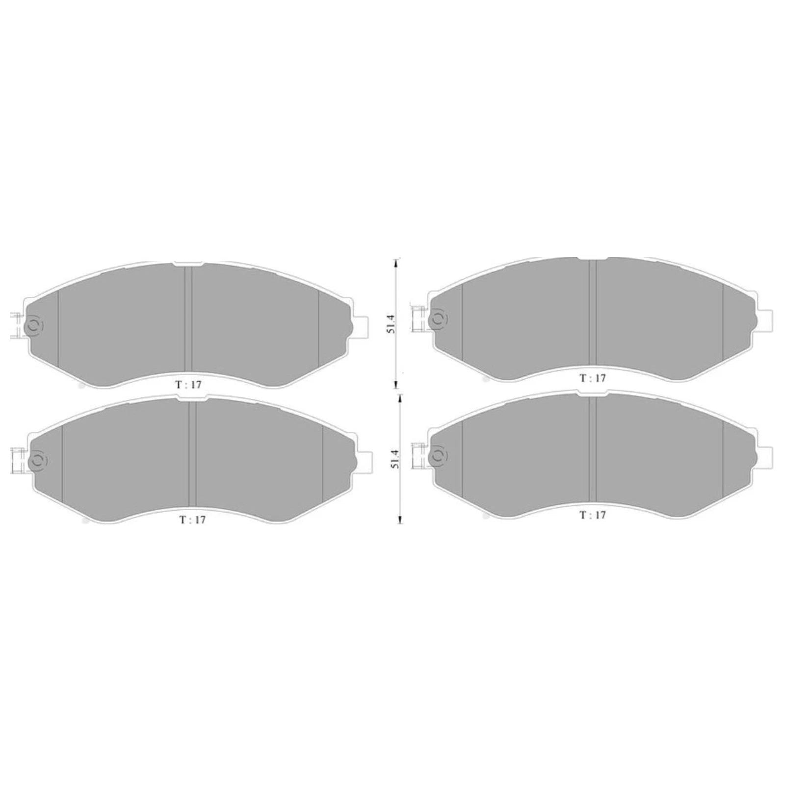 Front Disc Brake Pad Set for Daewoo Tacuma U100 (2000–2004) T20SED