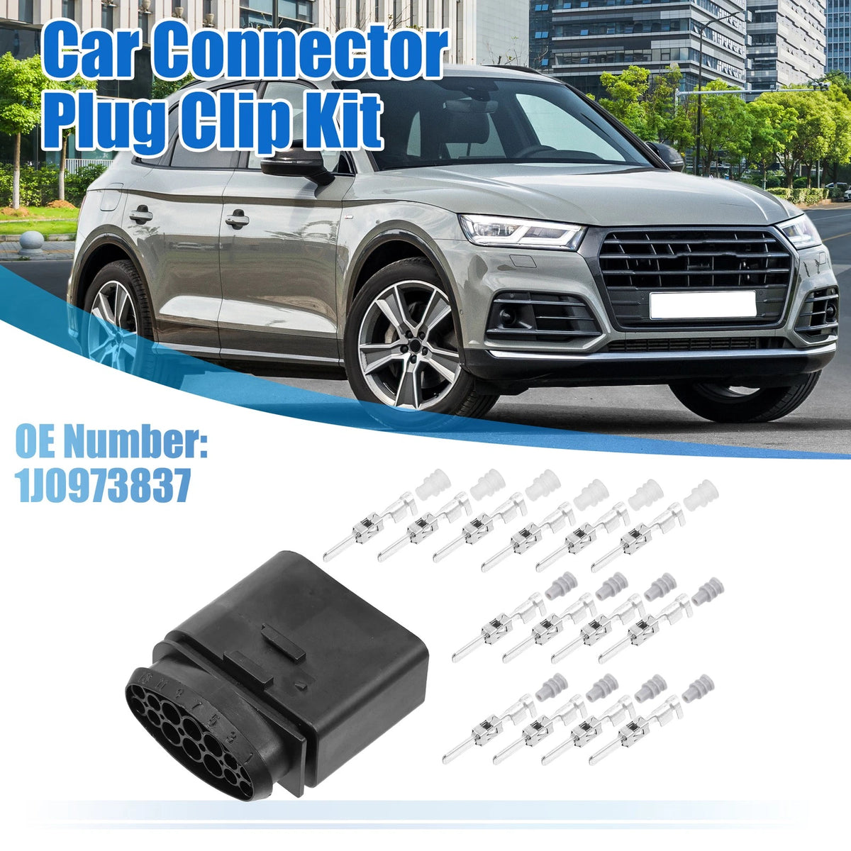 14 Pin Headlight Male Plug Connector Replacement for VW Audi (2005–2015)