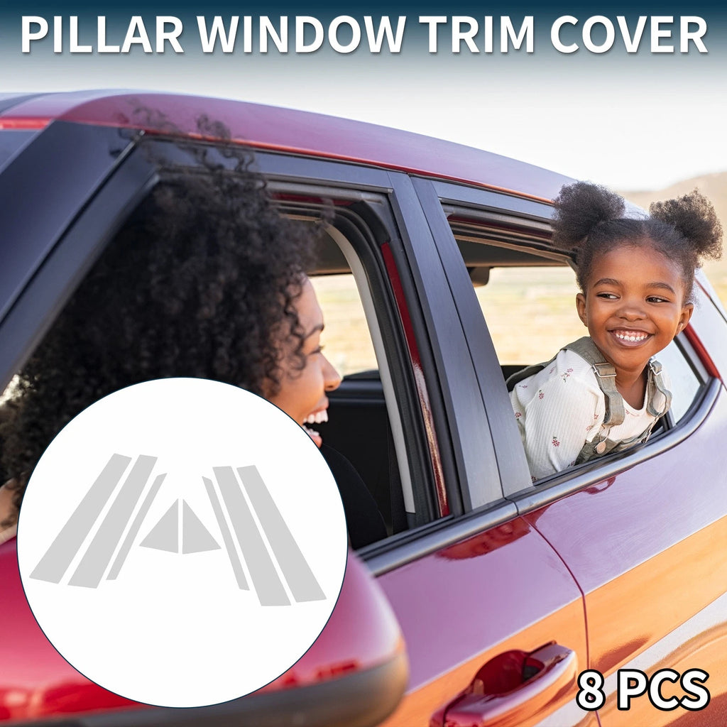 8 Pcs Door Pillar Window Trim Chrome for Toyota Prius (2010–2015)