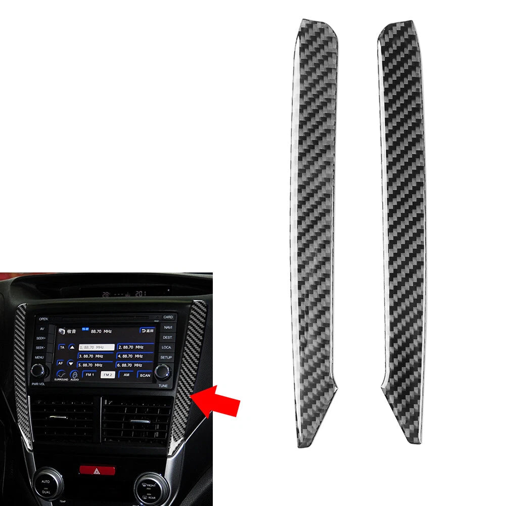 Black Carbon Fiber Central Console Side Cover Trim for Subaru Forester (2009–2013)
