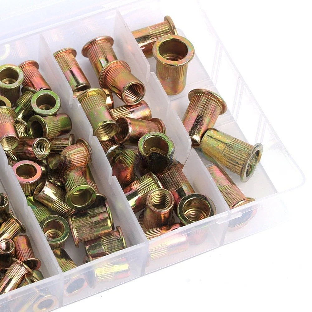 150-Piece Rivet Nut Kit for DIY Projects - Zinc Alloy Construction