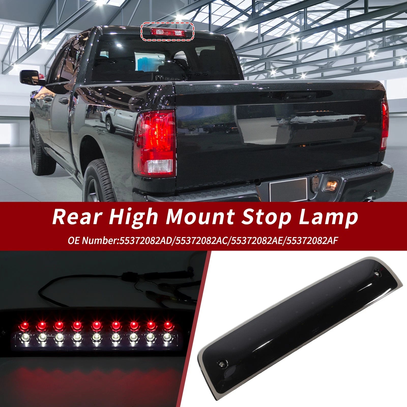 LED Third Brake Light for Dodge Ram 1500 2500 (2009–2018) 55372082AC