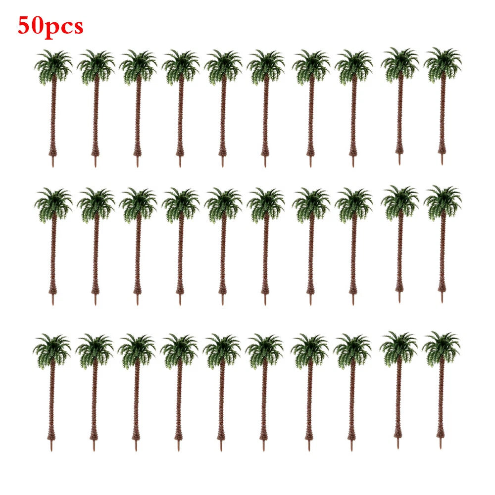 50pcs Coconut Palm Trees for Diorama Park Landscape Decoration