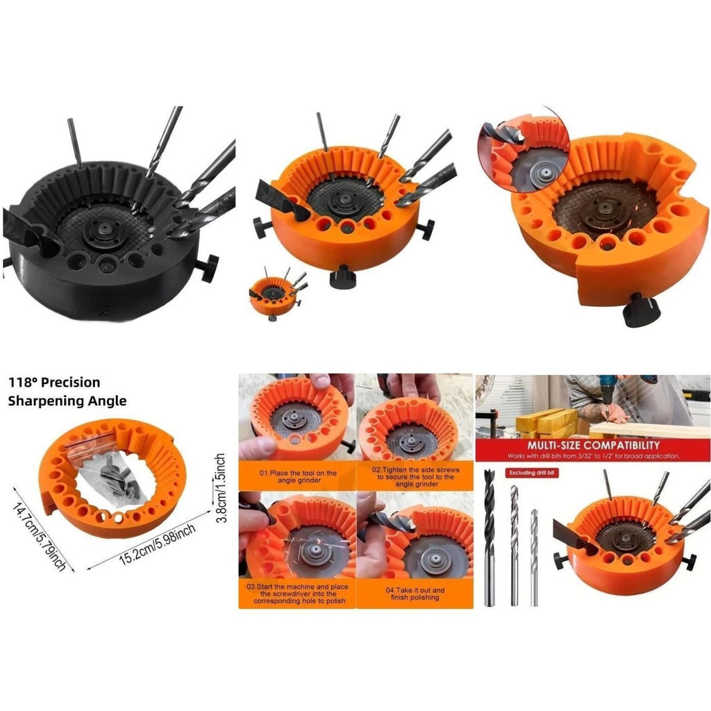 Drill Bit Grinder Sharpener for Electric Angle Grinder (332 to 12)