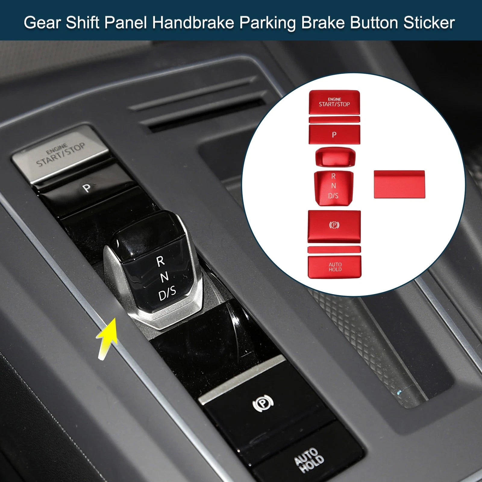 Gear Shift Panel Sticker for VW Golf 8 MK8 (2020–2023) - Red