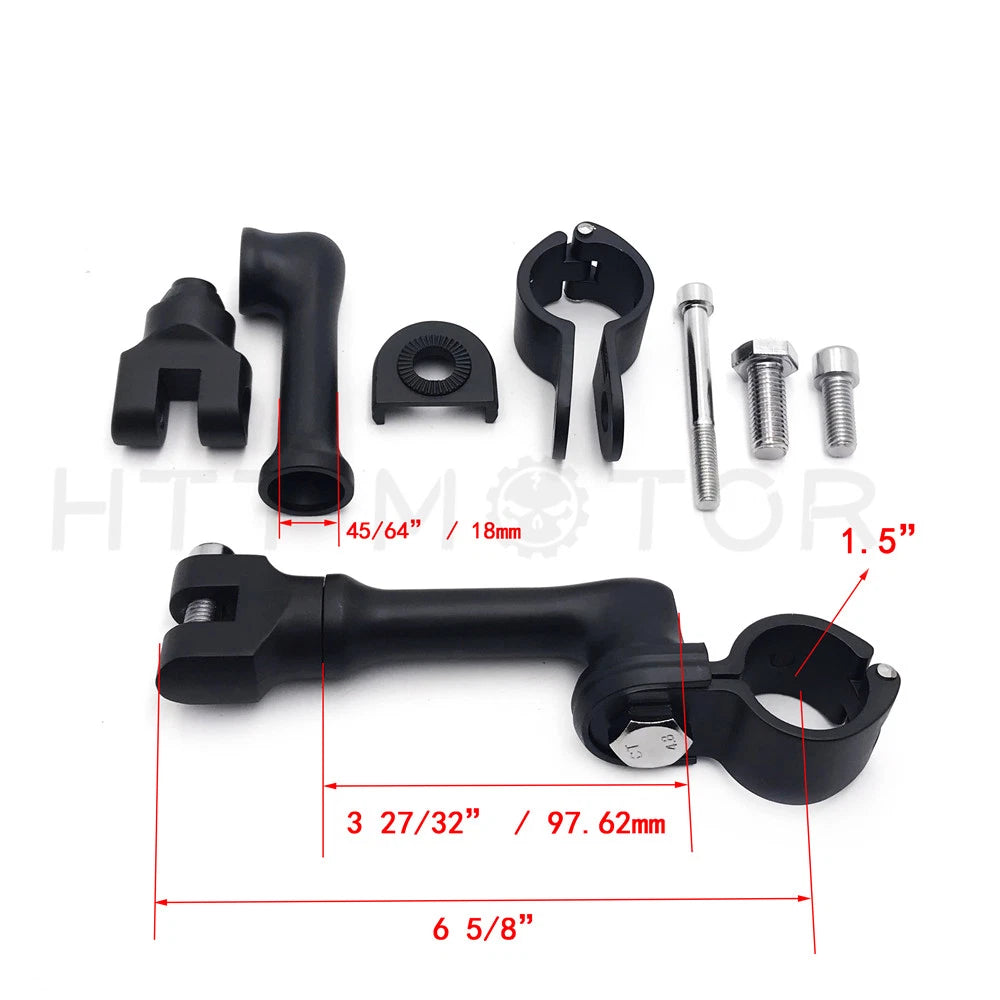 Adjustable Footpeg Mounting Kit for Universal Motorcycle (1.5" Long)