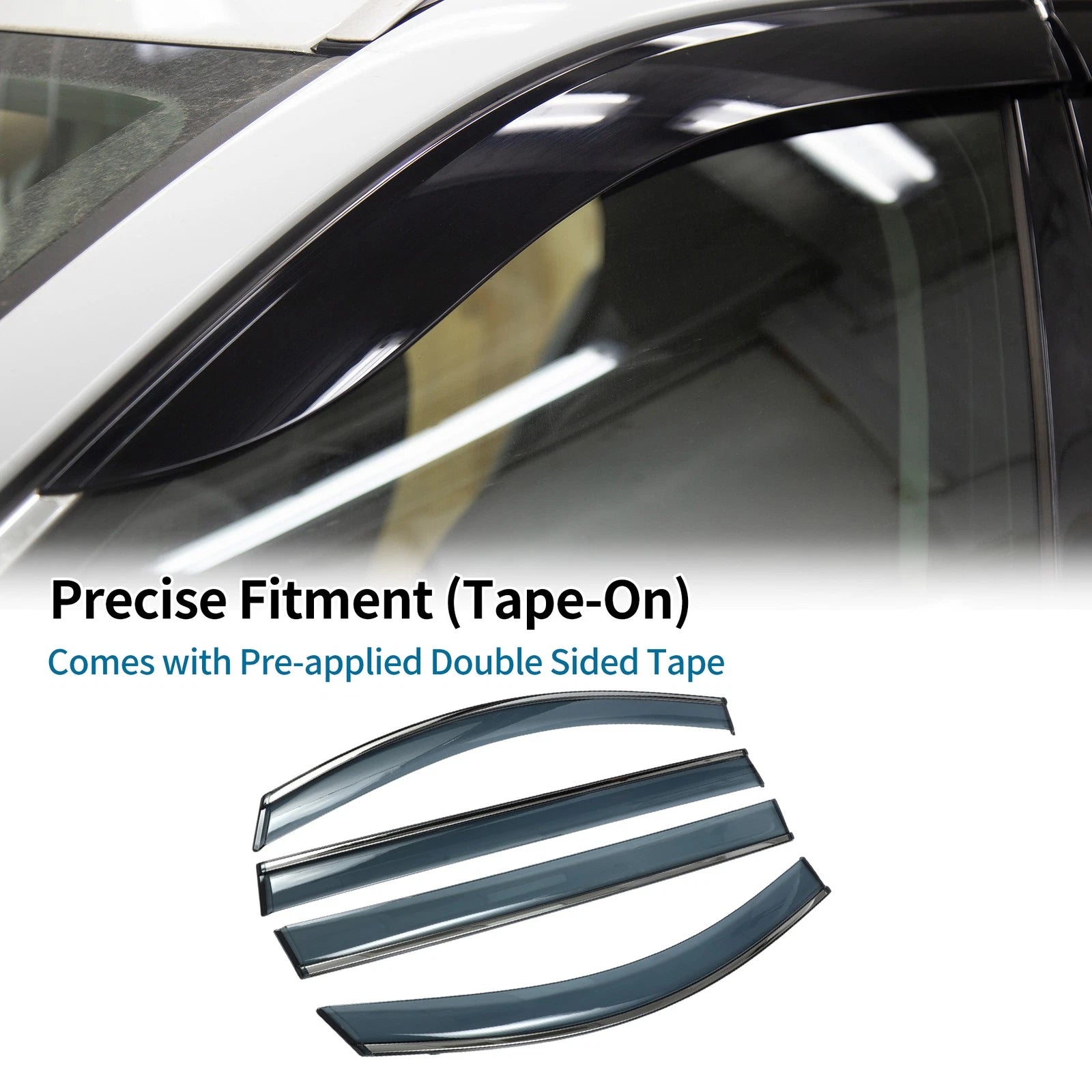 Window Deflectors Side Vent Visor Black Replacement for Toyota Sienna (2011–2020)