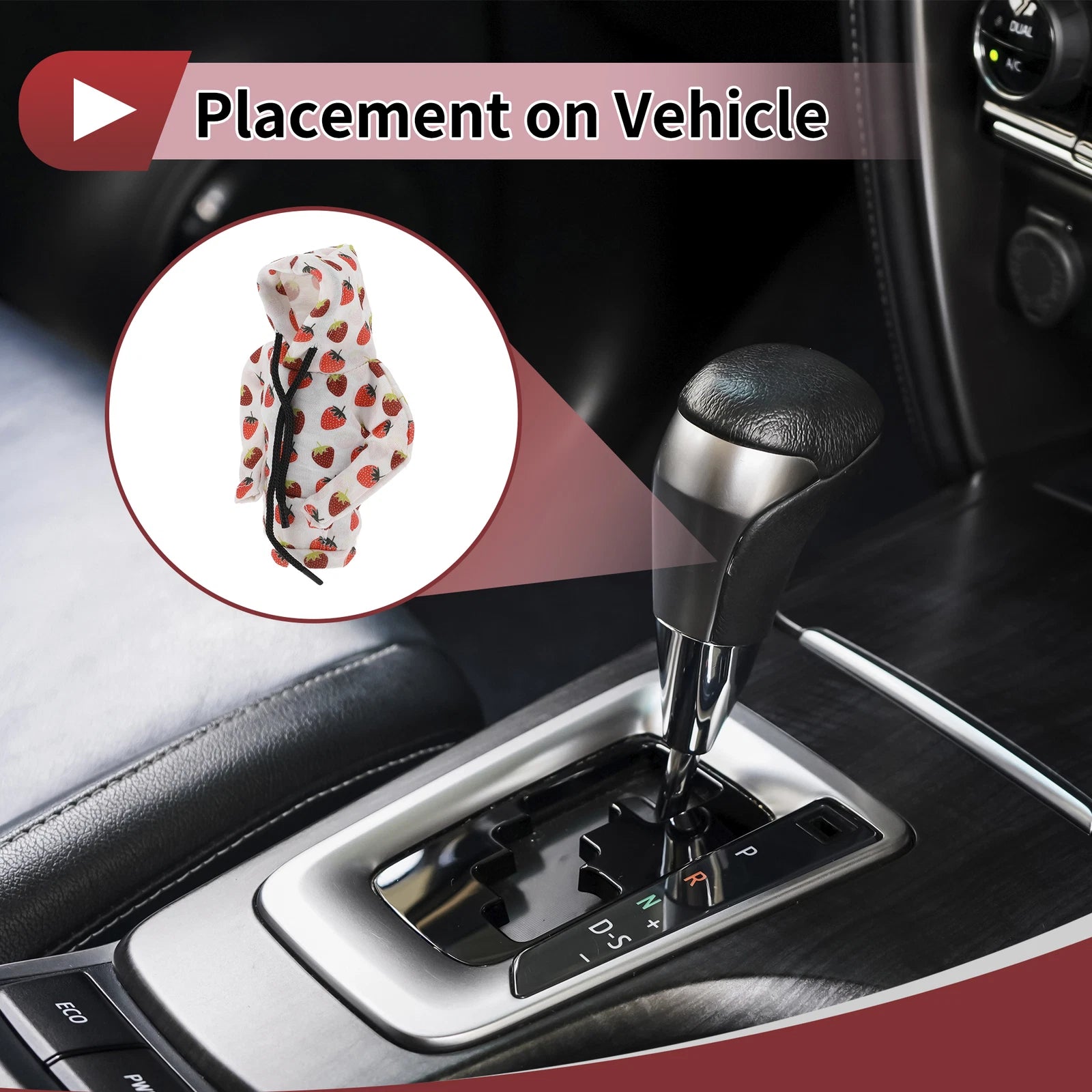 Gear Shift Knob Cover for - Red White Polyester