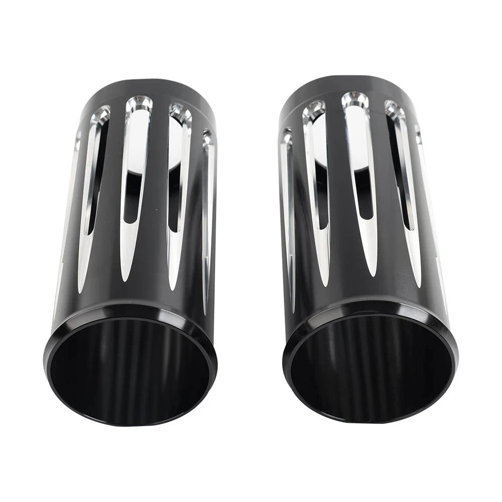 2" Extended Fork Slider Cover Black & Chrome for Harley Touring (2014–2023)