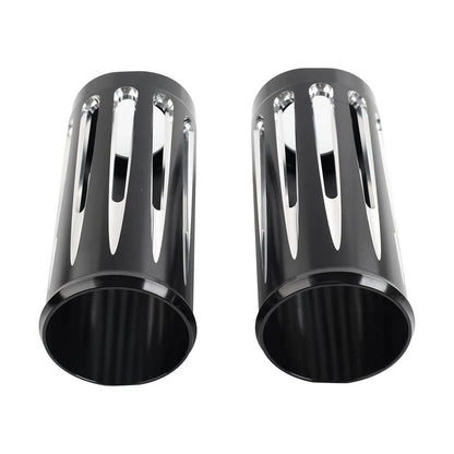 2" Extended Fork Slider Cover Black & Chrome for Harley Touring (2014–2023)