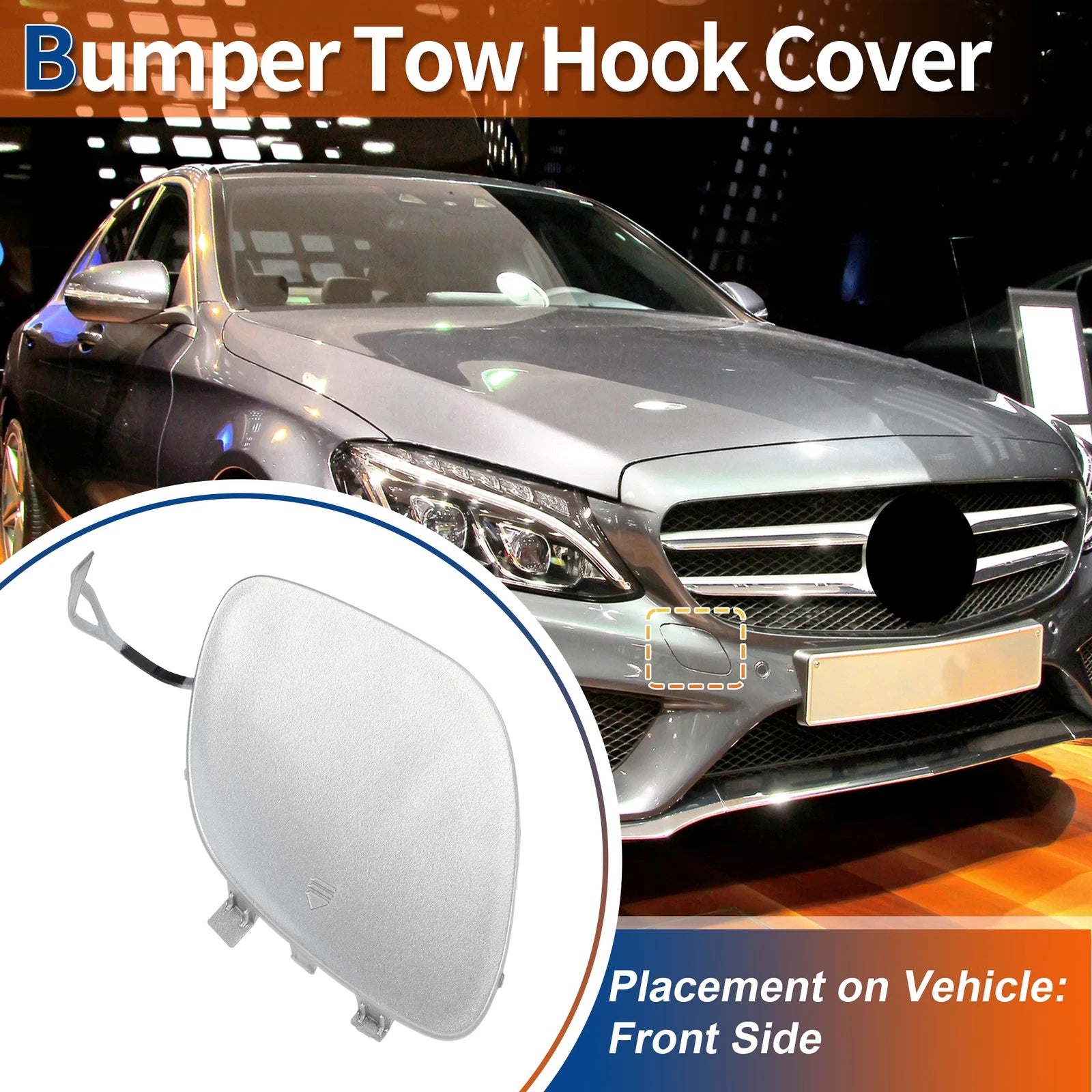Front Tow Hook Cover Replacement for Mercedes-Benz C43 AMG (2015–2021)