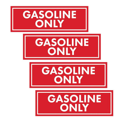 4 Pack Gasoline Fuel Only Sticker for Boat Fuel Containers High Visibility Decal