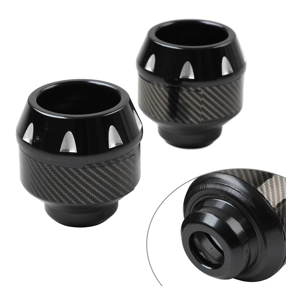 2X Black Front Fork Wheel Frame Sliders for Universal Fit