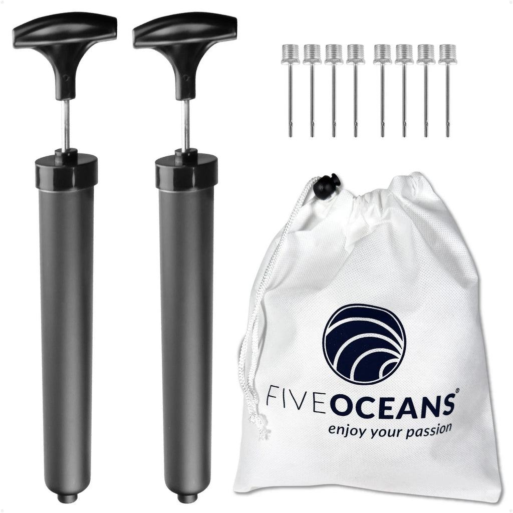 2-Pack Inflator Pump Kit for Boat Fender (Includes 2 Hand Pumps & 8 Needles)