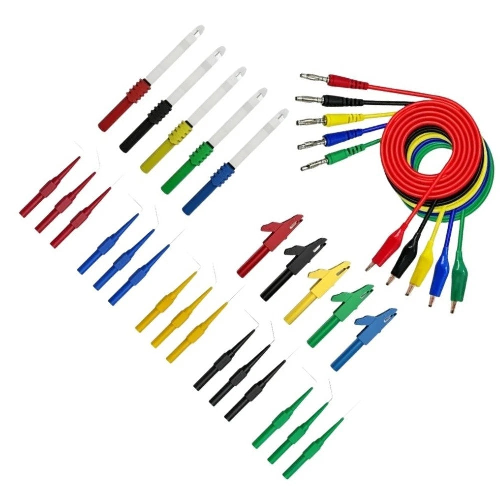 30-Piece Electrical Test Kit with 4mm Banana Connectors and Copper Clips