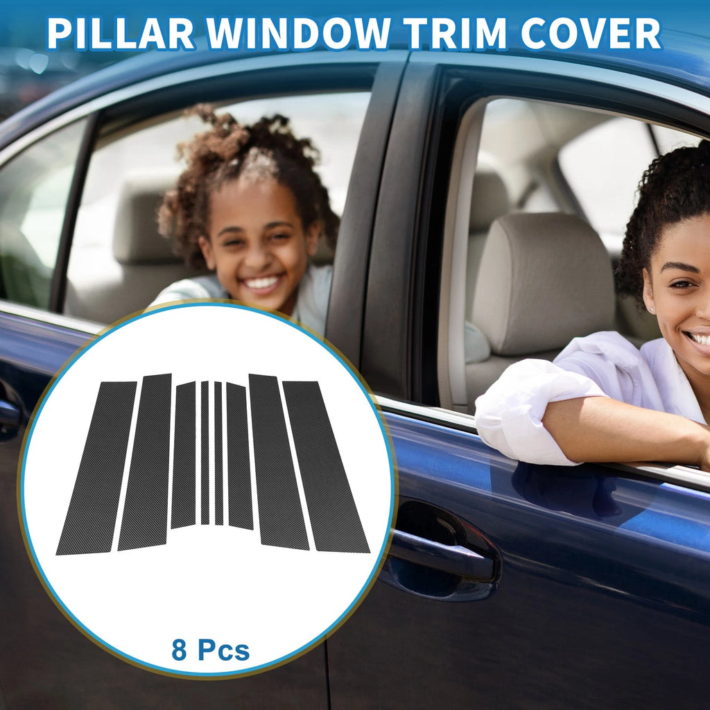 8 Pcs Door Pillar Window Trim Replacement for Toyota Highlander (2014–2019)