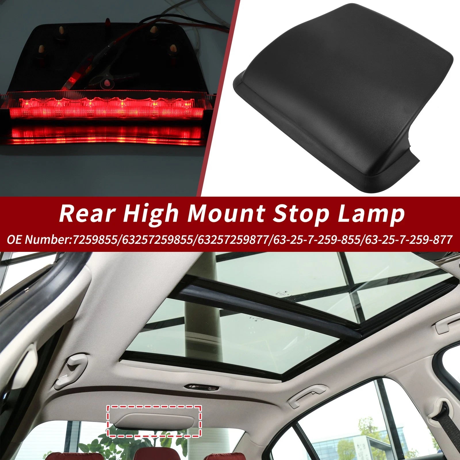 Third Brake Light LED High Mount Replacement for BMW 3 Series F30 (2012–2018)