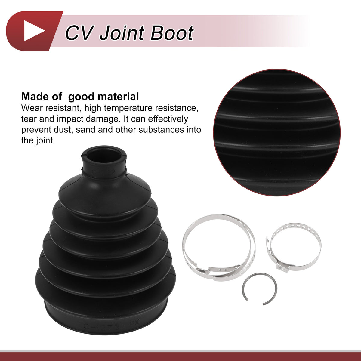 Outer CV Joint Boot Kit with Clamps for Toyota Highlander (2008–2013)