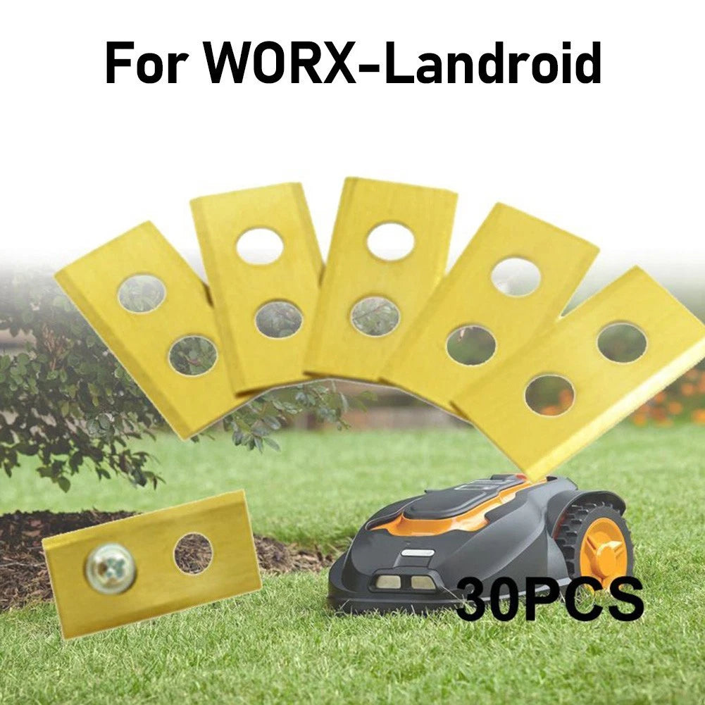 30Pcs Titanium Replacement Blades for WORX Robot Lawn Mower (2013–2023)