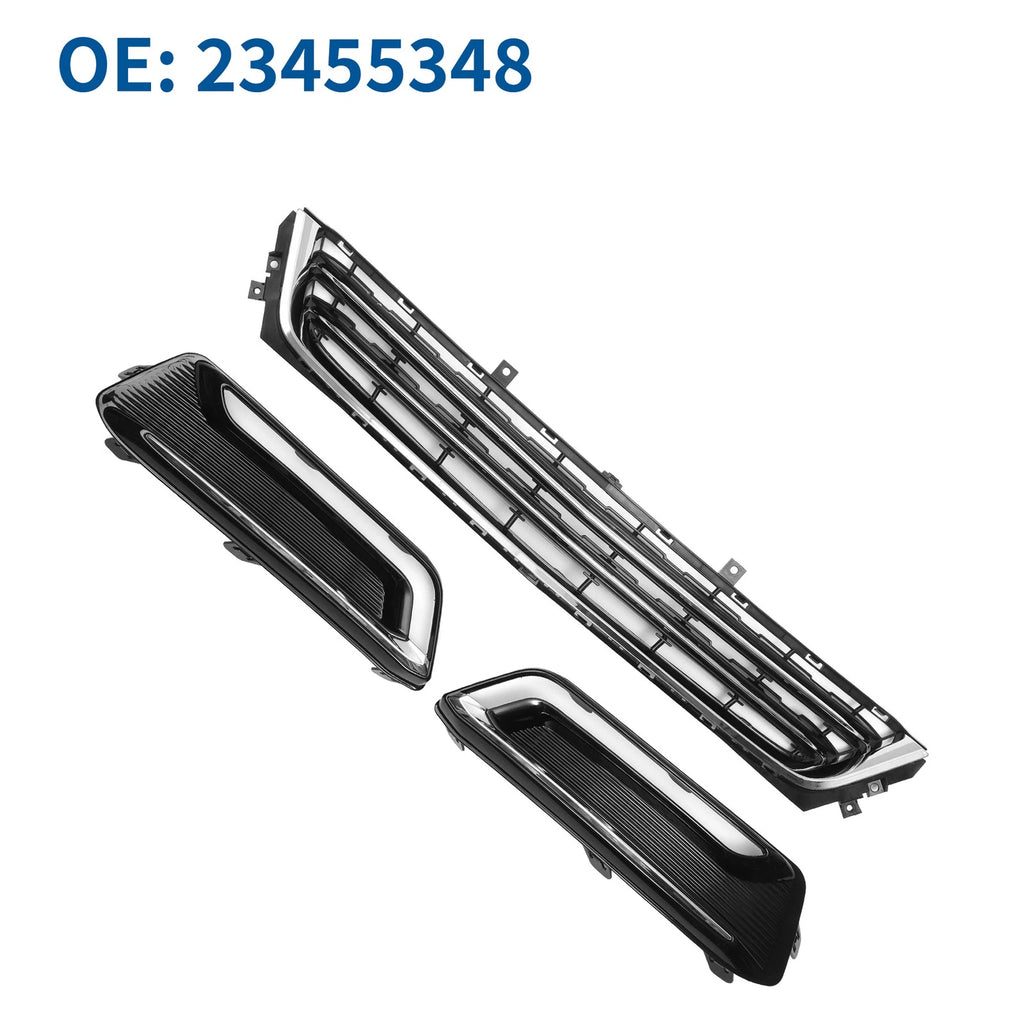 Front Lower Bumper Grille Set for Chevrolet Impala Chrome Silver (2000–2019)