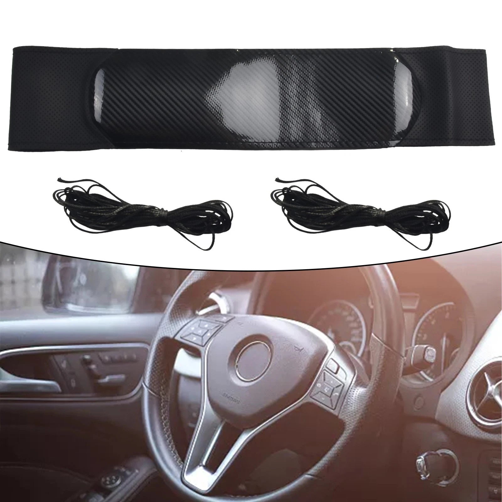 Steering Wheel Cover for Car (1pc, Black)