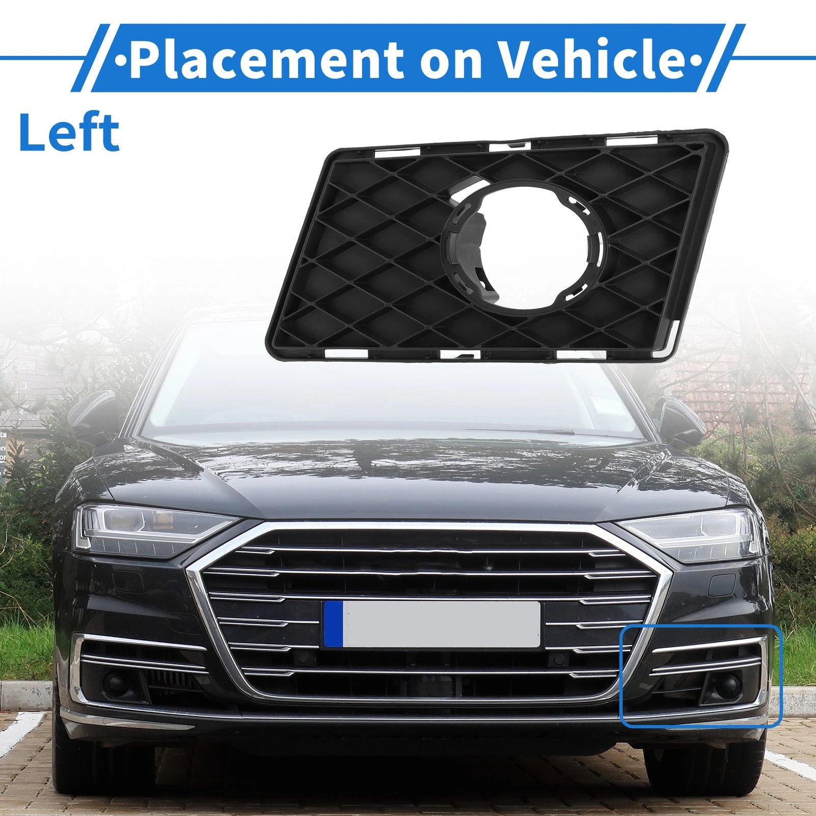 Front Left Fog Light Grill Replacement for Mercedes-Benz GLK-Class (2009–2015)