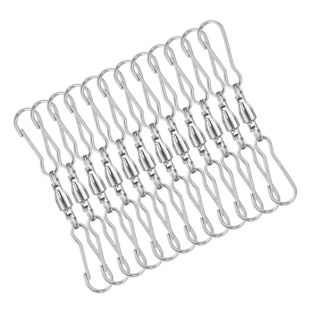 Set of 12 Rotating Double Hook Clips for Flower Pots and Kites