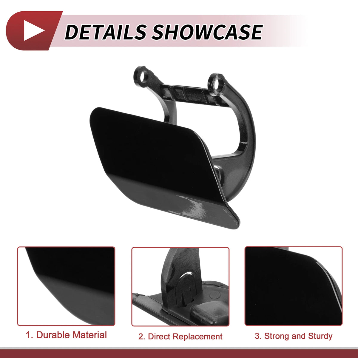 Front Right Washer Nozzle Cover Cap No. 51117335054 for BMW 740i (2013–2015) Black