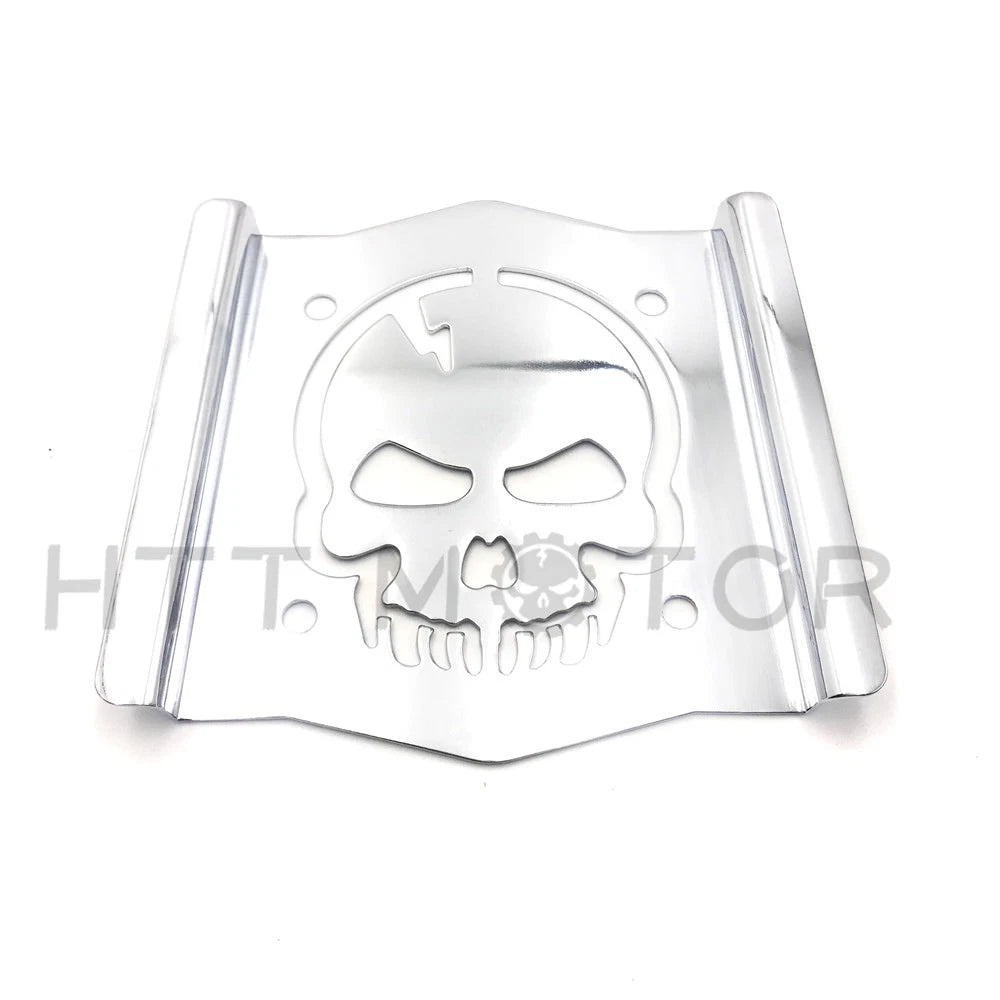 Skull Backrest Sissy Bar Plate Chrome for Universal Fit (No Specific Years)