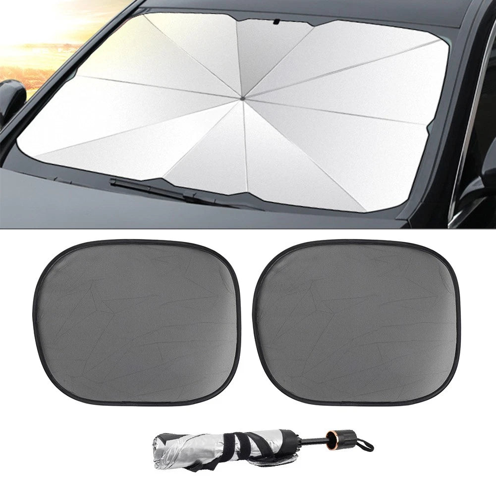 Sun Shade Windshield Visor for Truck Van SUV (Foldable UV Block Cover)