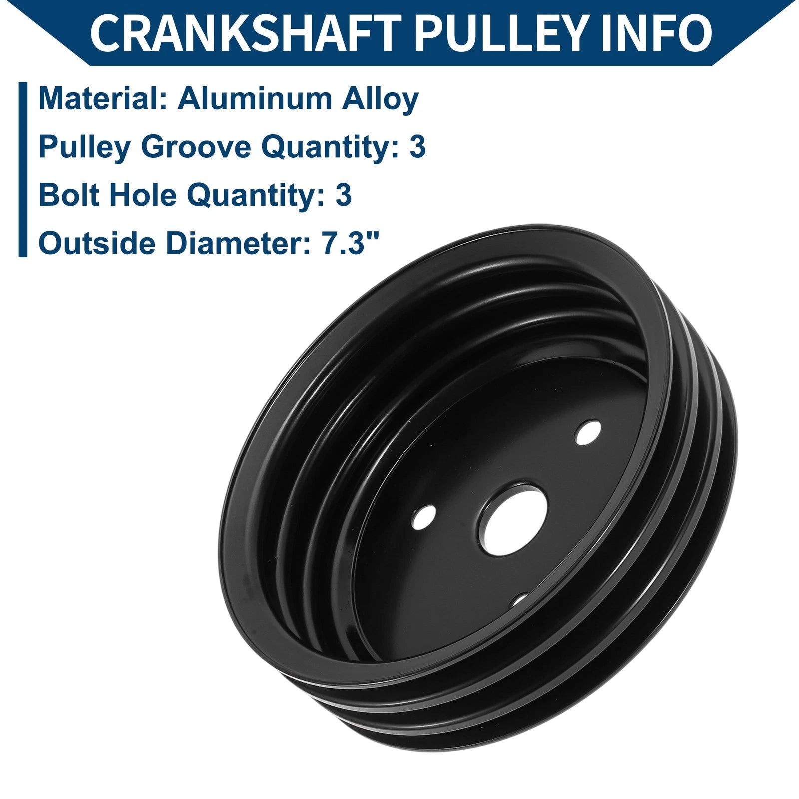 Short Water Pump Crank Pulley Replacement for Chevy SBC Small Block (262)