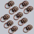 10Pcs Lion Head Ring Pull Knobs for Cabinets and Drawers