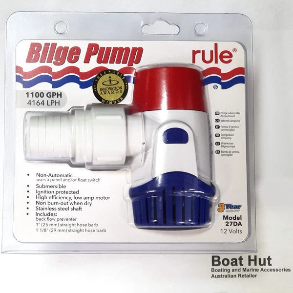 Bilge Pump 1100 GPH for Boating (RWB805, 27DA)