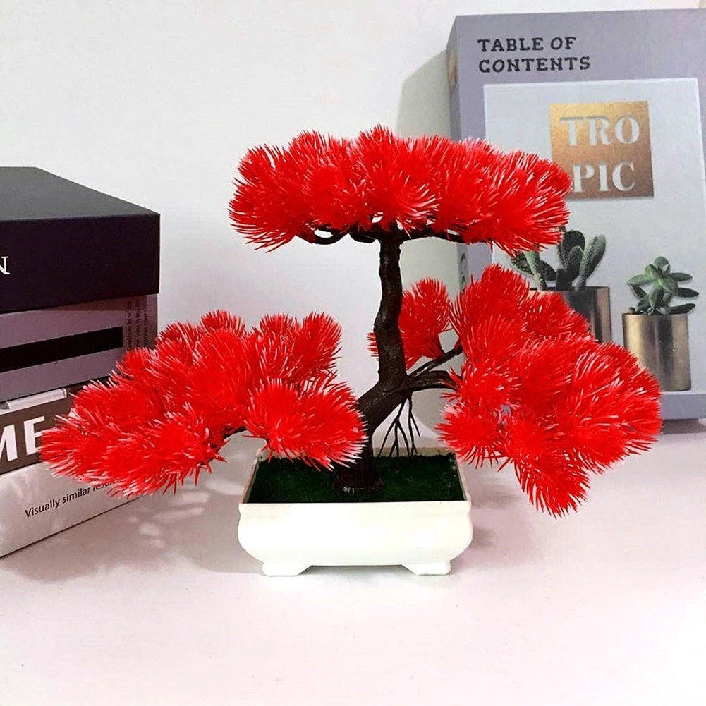 2X Pine Bonsai Artificial Plants for Tabletops (Realistic Design)