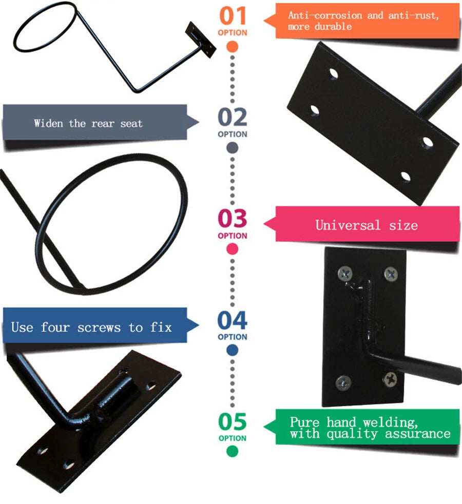 3X Helmet Holder Hanger Rack for Motorcycle (Iron Black)