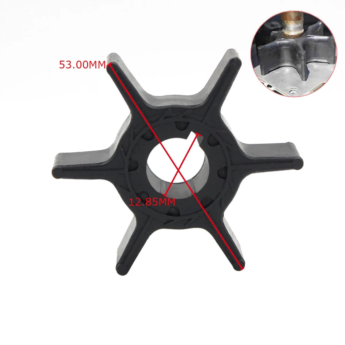 Outboard Impeller for Yamaha 8HP 9.9HP 15HP 20HP (63V-44352-01, 18-3040, 500363)