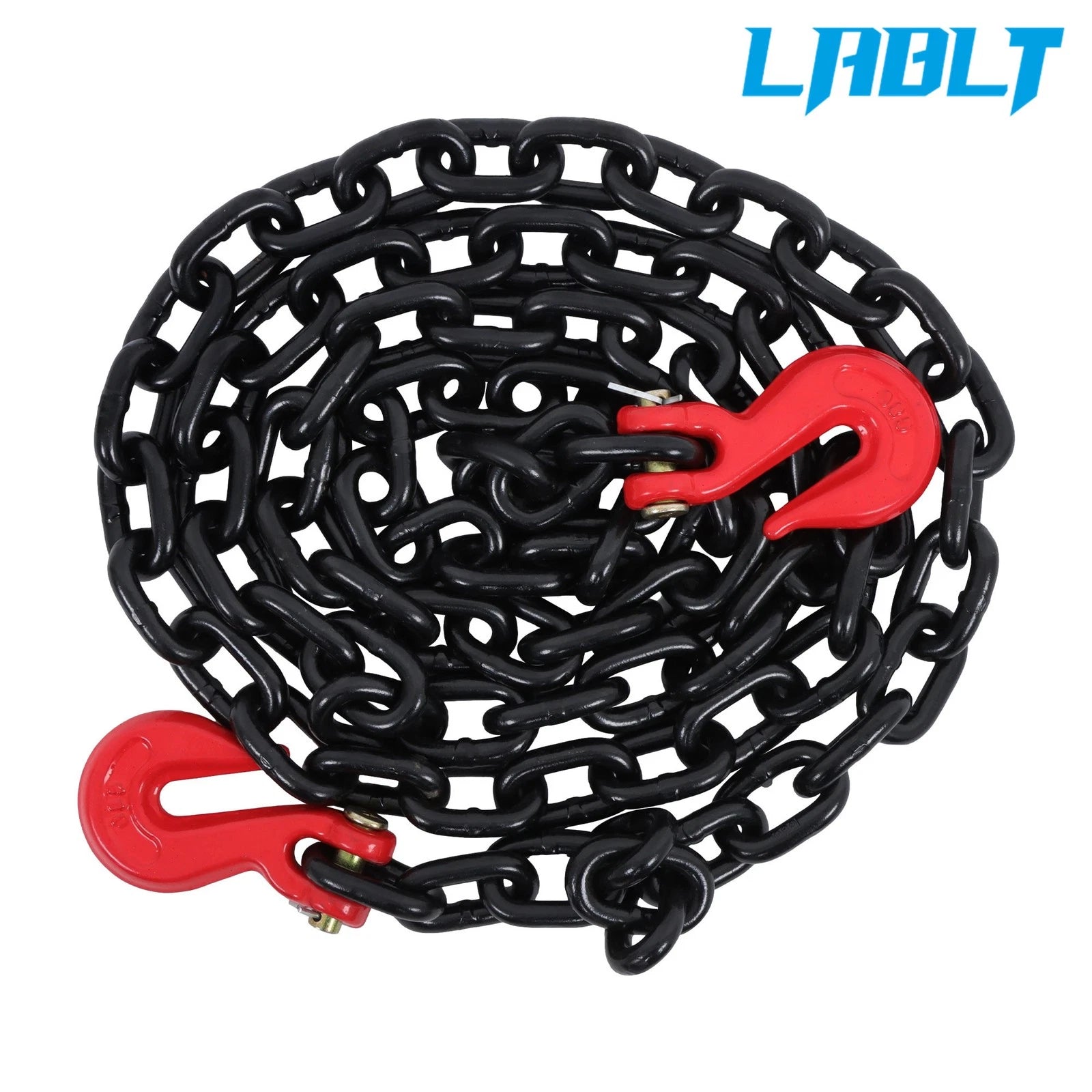 3/8" × 10 Ft G80 Tie Down Tow Chain with Hooks for Universal Use (7100 lbs)