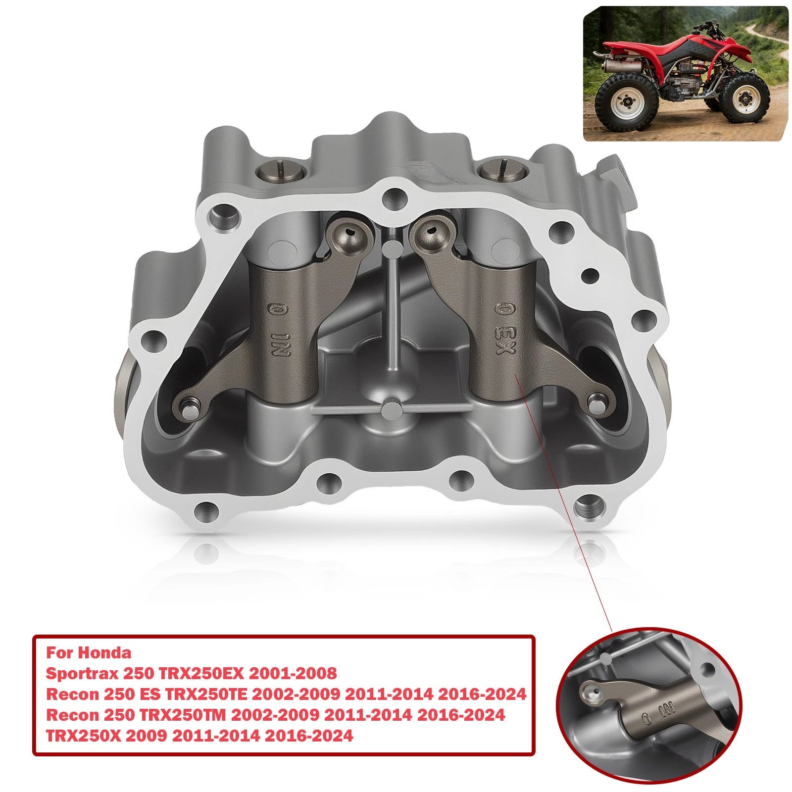 Cylinder Head Valve Cover Rocker Arms for Honda Recon 250 (2002–2009)