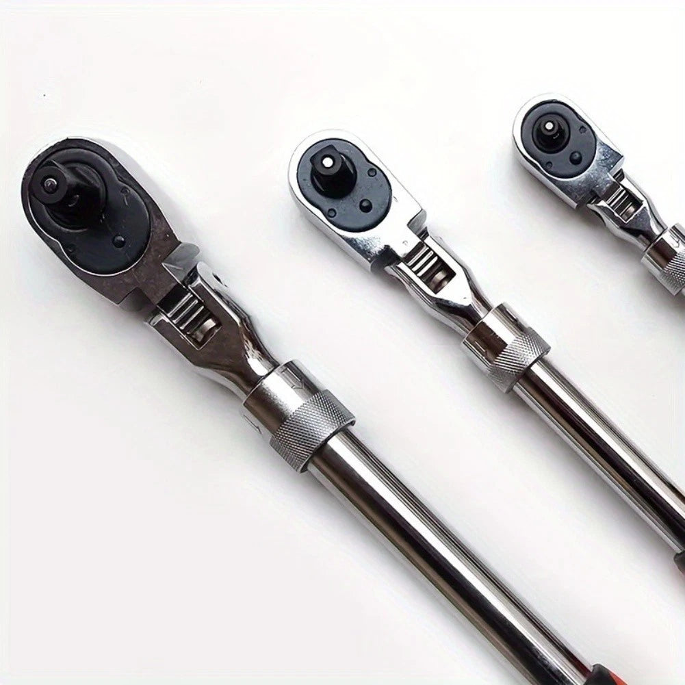 Swivel Head Ratcheting Wrench 72 Teeth with Telescoping Handle for Mechanics