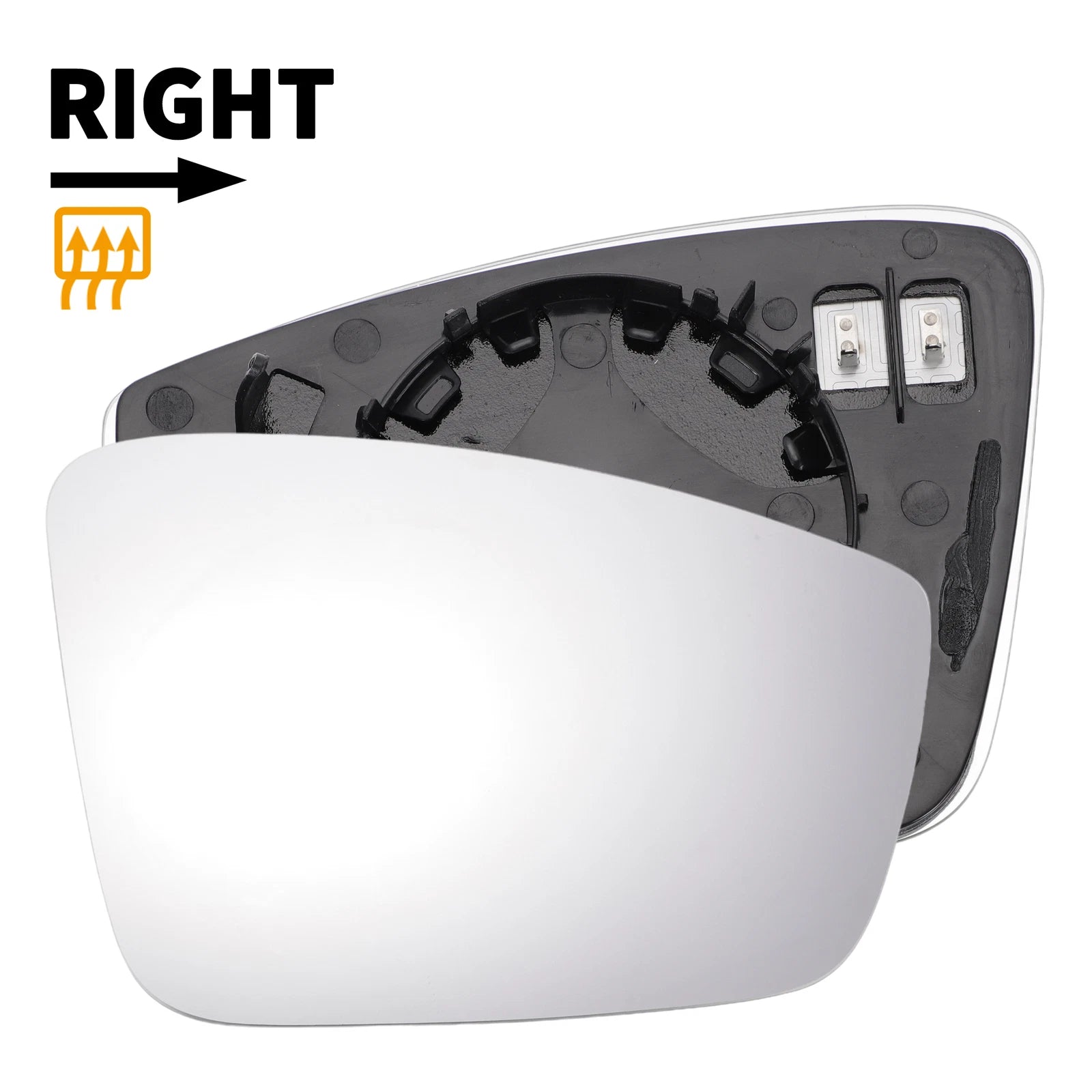 Right Side Heated White Mirror Glass for Skoda Rapid (2013–2020)