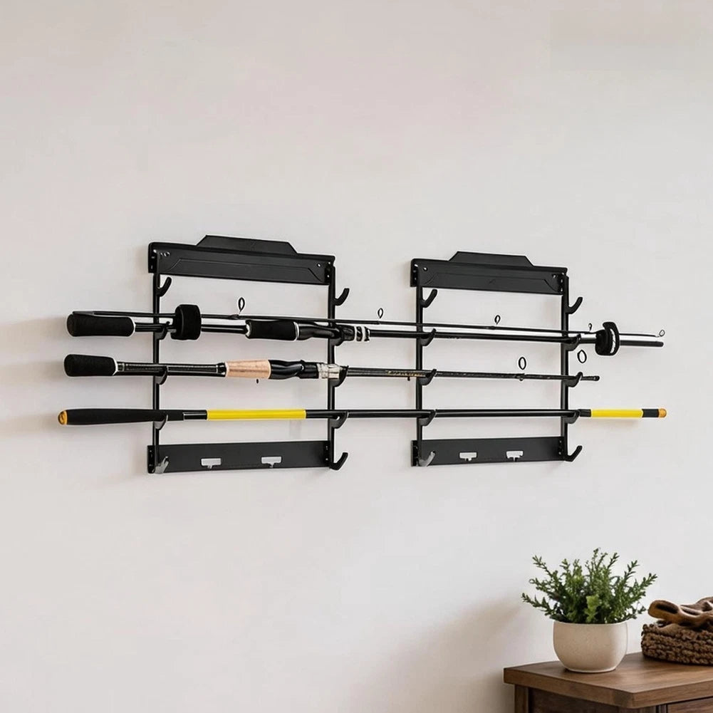Expandable Wall Mounted Fishing Rod Holder for Rod Organization