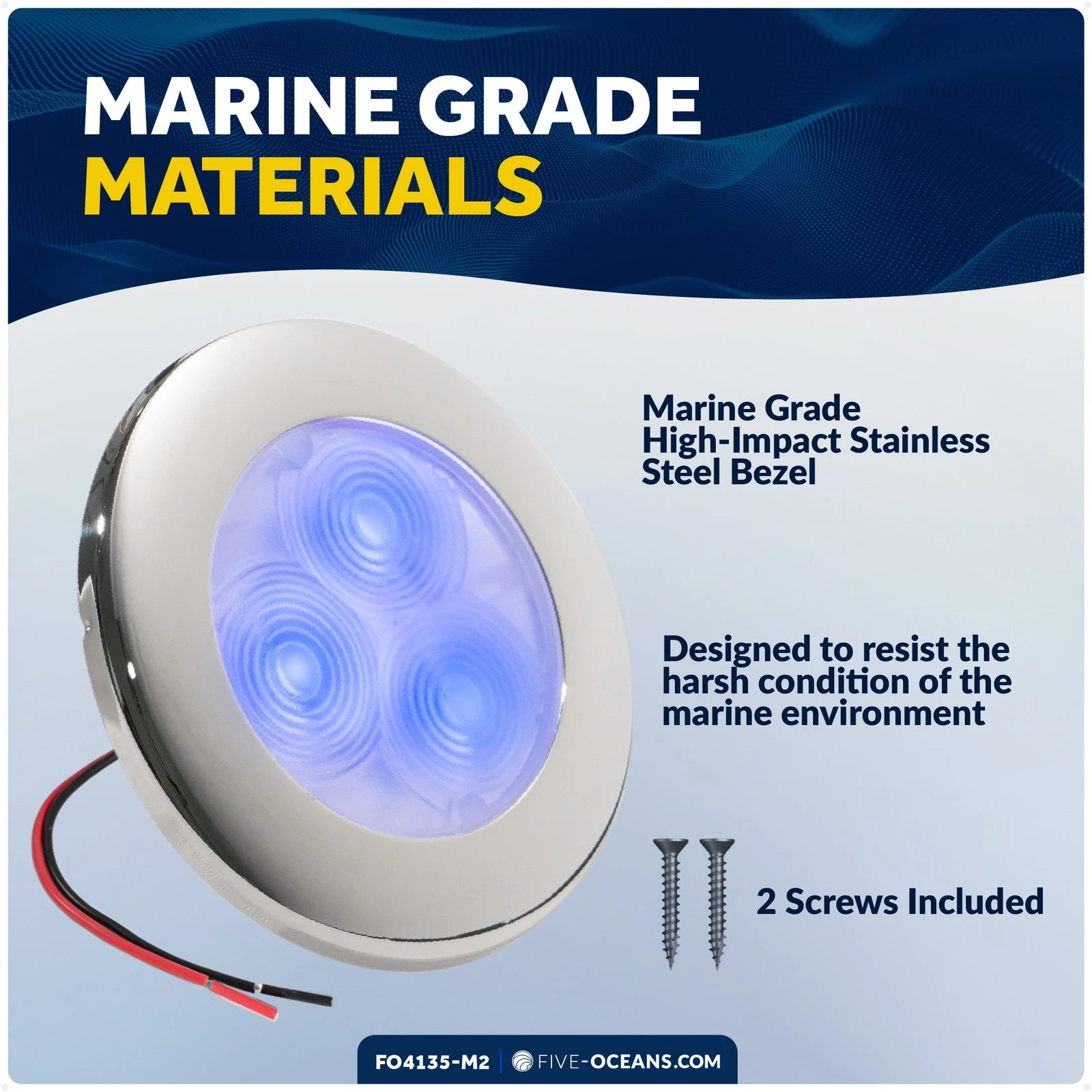 2X LED Marine Courtesy Lights for Boat Ceiling (3 Inch)