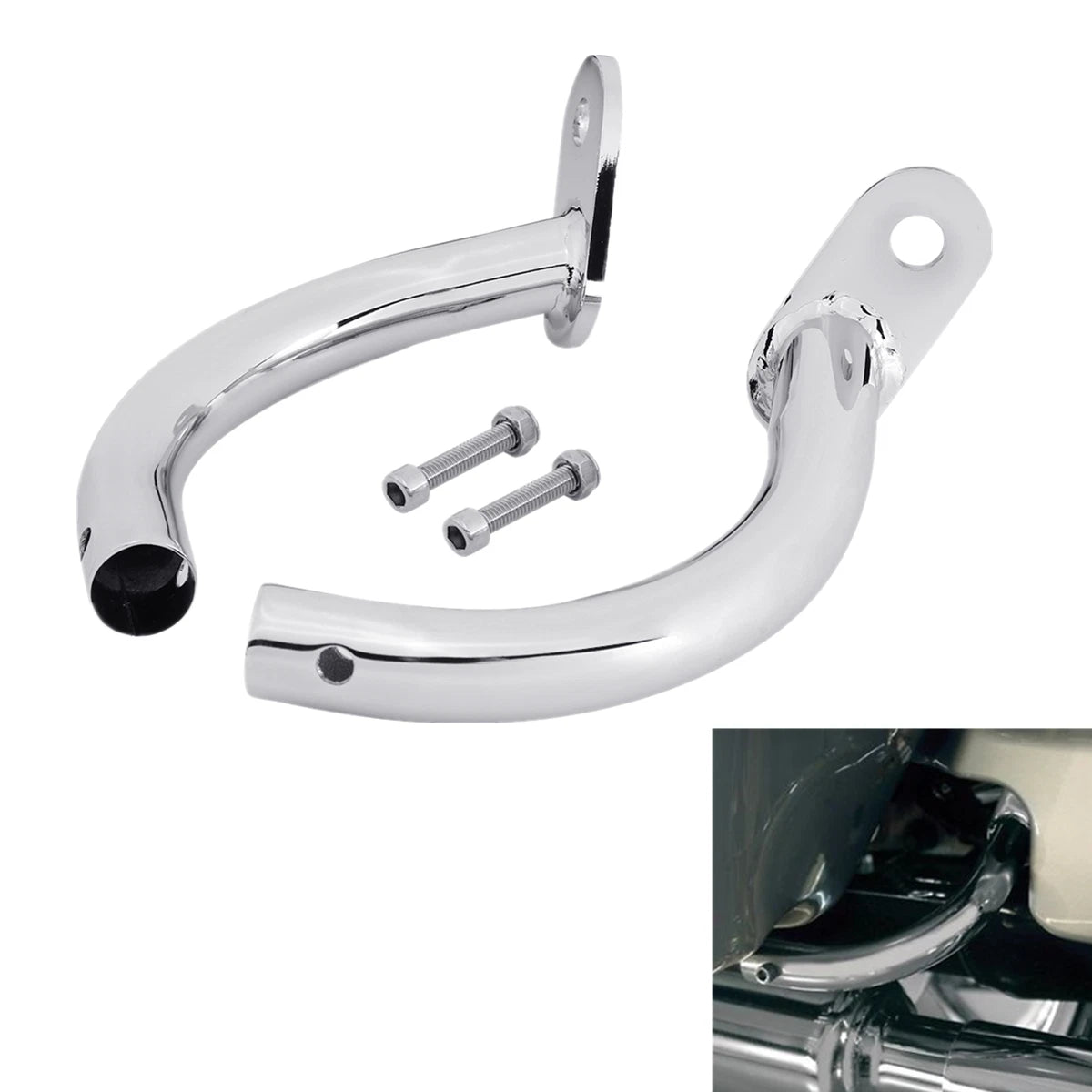 Chrome Saddlebag Guard Support Brackets for Harley Touring FLHT (1997–2008)