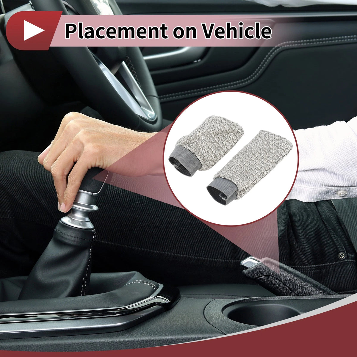Gear Knob Protector & Handbrake Cover for Universal Cars (Gray)
